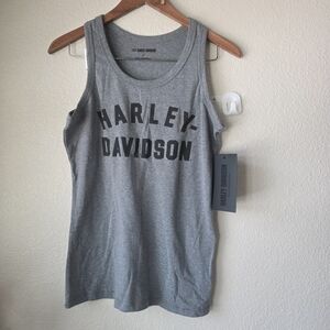 NWT Harley-Davidson Women Ultra Classic Racer Font Knit Tank Heather Gray Medium